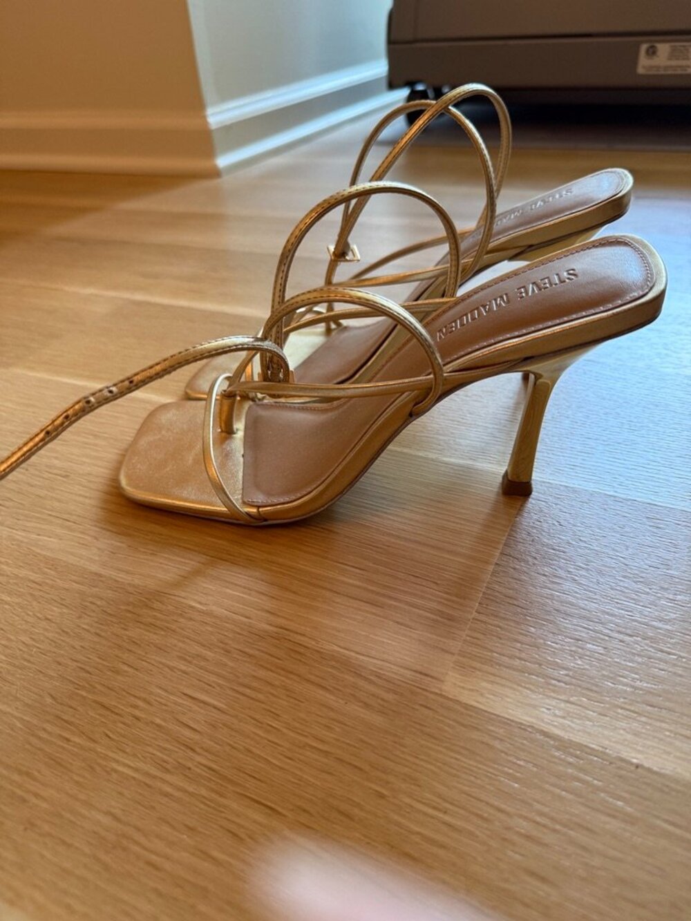 Steve Madden Gold Strappy Heels Size 10 WORN Once